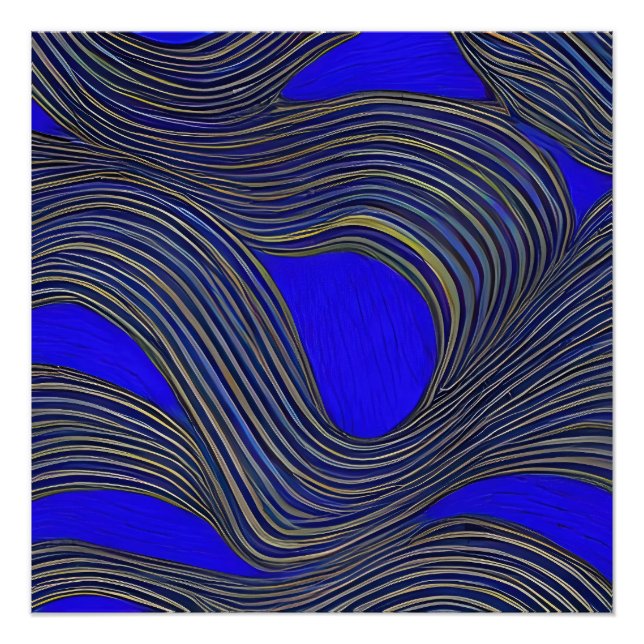 Abstract Seascape Fractured Waves 18 Poster (Front)