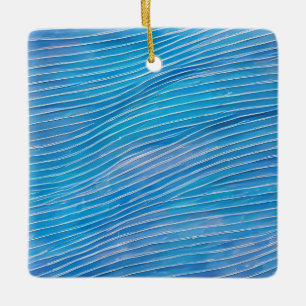 Abstract Seascape Fractured Waves 21 Ceramic Ornament