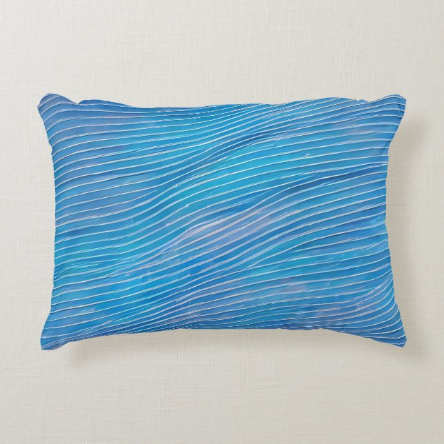Abstract Seascape Fractured Waves 21  Decorative Cushion (Front)