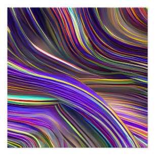 Abstract Seascape Fractured Waves 24 Poster