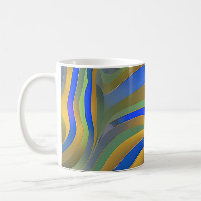 Abstract Seascape Fractured Waves 25 Coffee Mug (Left)