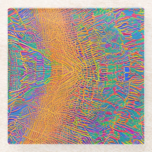 Abstract Seascape Fractured Waves 27 Glass Coaster