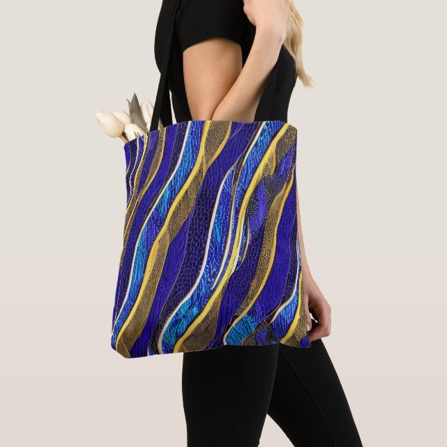 Abstract Seascape Fractured Waves 33 Tote Bag (Close Up)