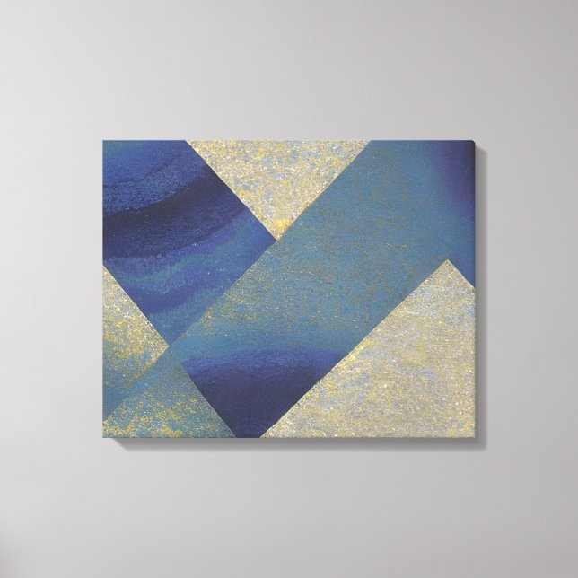 Abstract Seascape Fractured Zig Zag Waves 09 Canvas Print (Front)