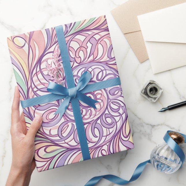 Abstract Seashell Spiral Flow Wrapping Paper (Gifting)