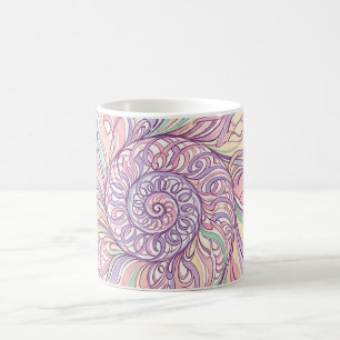 Abstract Seashell Spiral Ink Flow Coffee Mug