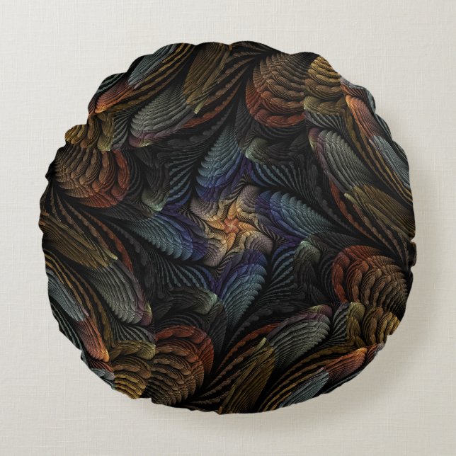 Abstract Seashells Round Cushion (Front)