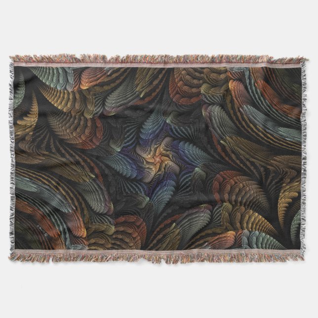 Abstract Seashells Throw Blanket (Front)