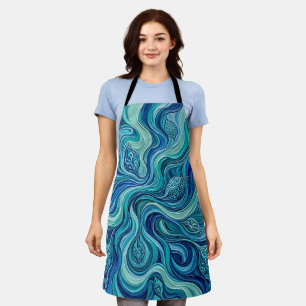 Abstract Seed Pod Ocean Blue Melting Apron