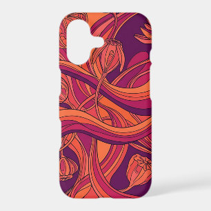 Abstract Seed Pod Sunset Orange Line iPhone Cases