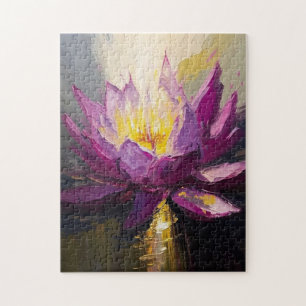 Abstract Serene Lotus Fine Art Jigsaw Puzzle