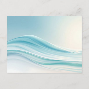 Abstract Serene Ocean Waves with Smooth Blues  Postcard