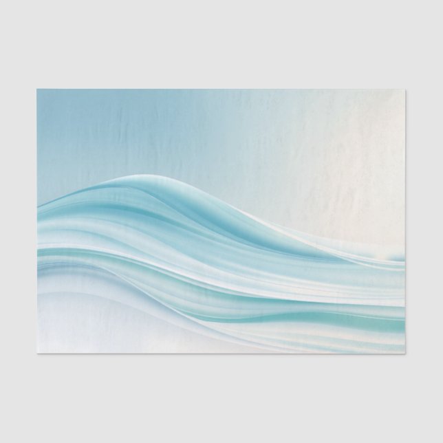 Abstract Serene Ocean Waves with Smooth Blues  Tissue Paper (Front)