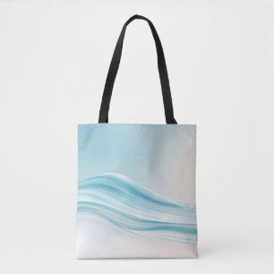 Abstract Serene Ocean Waves with Smooth Blues Tote Bag