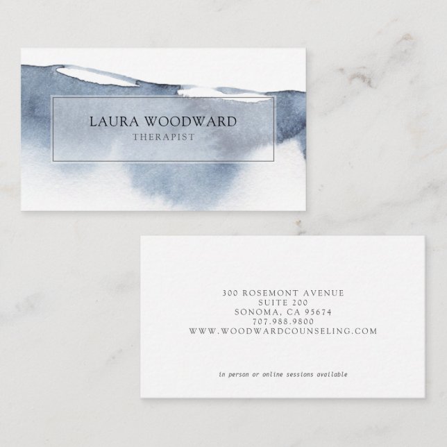 Abstract Serene Therapist Business Card (Front/Back)