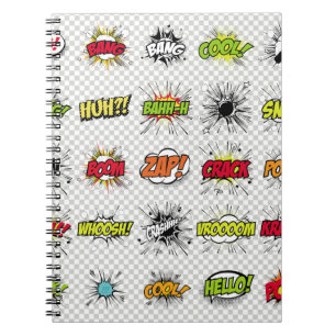 abstract set of pop art objects on a special backg notebook