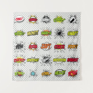 abstract set of pop art objects on a special backg tapestry