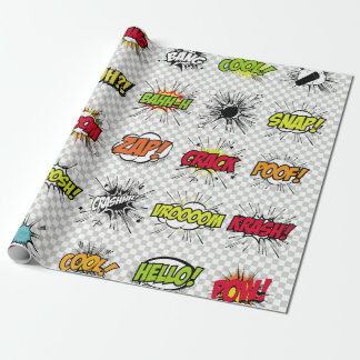 abstract set of pop art objects on a special backg wrapping paper