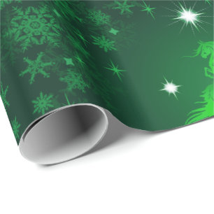 Abstract Seven Dancing Horses Tree Large Green Wrapping Paper