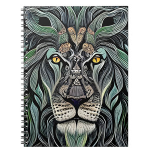 Abstract Shabby Chic King Lion Notebook