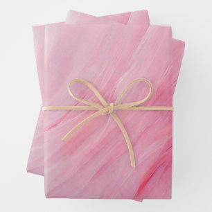Abstract Shades of Pink and Paint Strokes Wrapping Paper Sheet