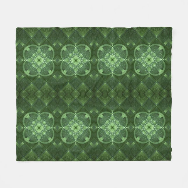 Abstract Shamrocks Fleece Blanket (Front (Horizontal))