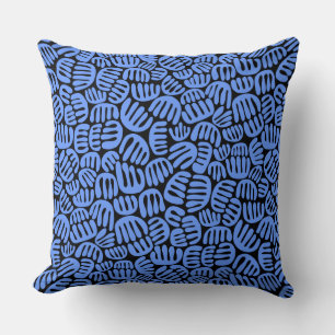 Abstract Shape 301122 - Baby Blue on Black Cushion