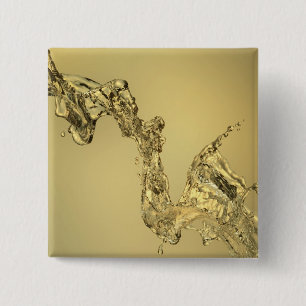 Abstract Shape Formed by Splashing Water 15 Cm Square Badge