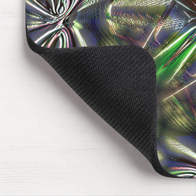Abstract shape in dotted lines under aged green mouse pad (Corner)
