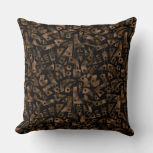 Abstract Shapes 180318 - Rust Cushion