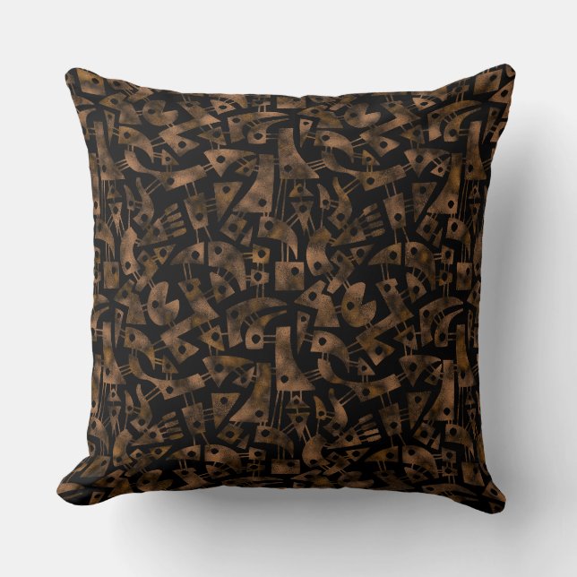 Abstract Shapes 180318 - Rust Cushion (Front)