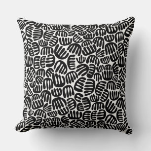 Abstract Shapes 301122 - Black on White Cushion