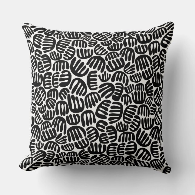 Abstract Shapes 301122 - Black on White Cushion (Front)