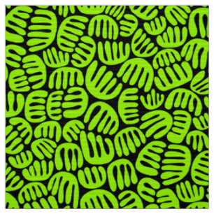 Abstract Shapes 301122 - Chartreuse on Black Fabric