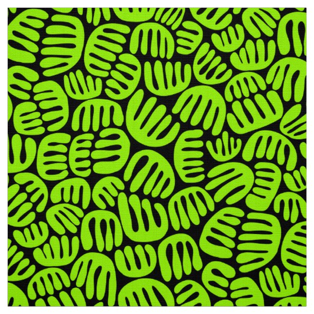 Abstract Shapes 301122 - Chartreuse on Black Fabric (Swatch)