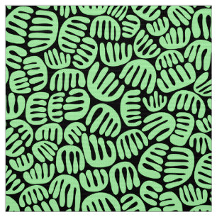 Abstract Shapes 301122 - Mint Green on Black Fabric