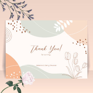 Abstract shapes and flowers Thank You Card