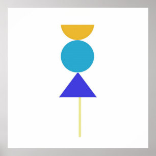 abstract shapes art poster