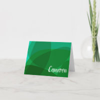 Abstract Shapes Bright Green Personalised Name