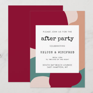 Abstract shapes contemporary after party invitation