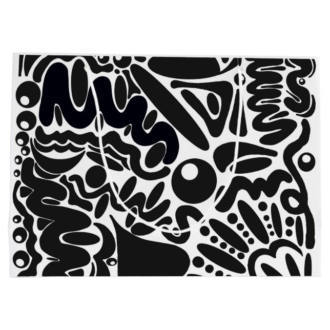 Abstract shapes in black & white large gift bag (Back)