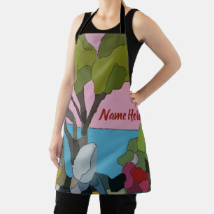 Abstract Shapes, Matisse Style, add text, Apron