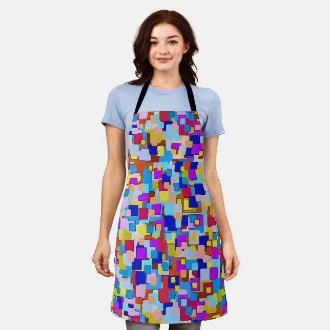 Abstract Shapes, Matisse Style, add text, Apron (Worn)