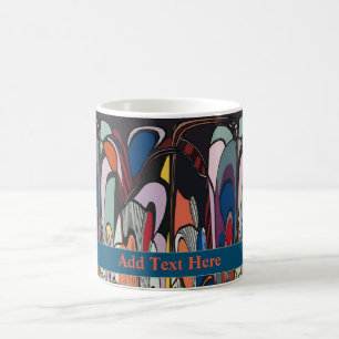 Abstract Shapes, Matisse Style, add text, Coffee M Coffee Mug