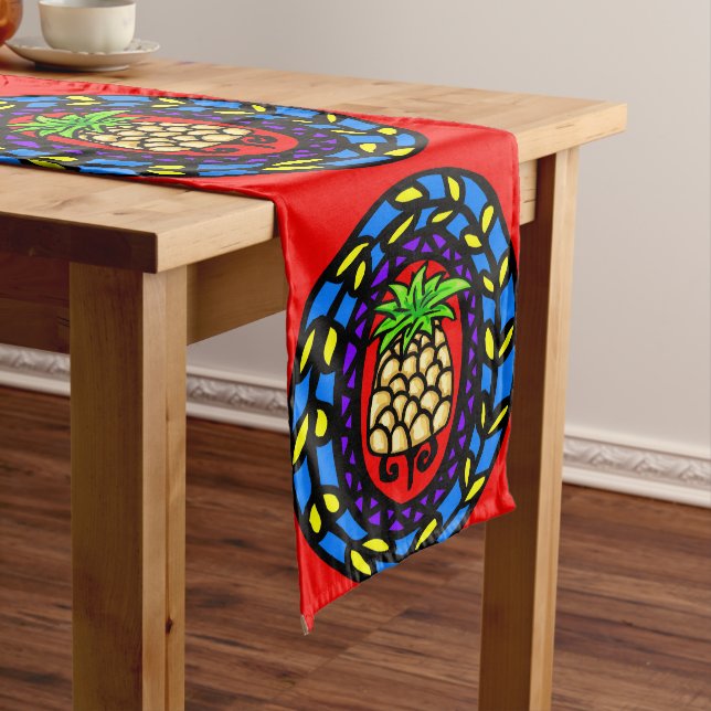 Abstract Shapes, Matisse Style, add text, Short Ta Medium Table Runner (In Situ)