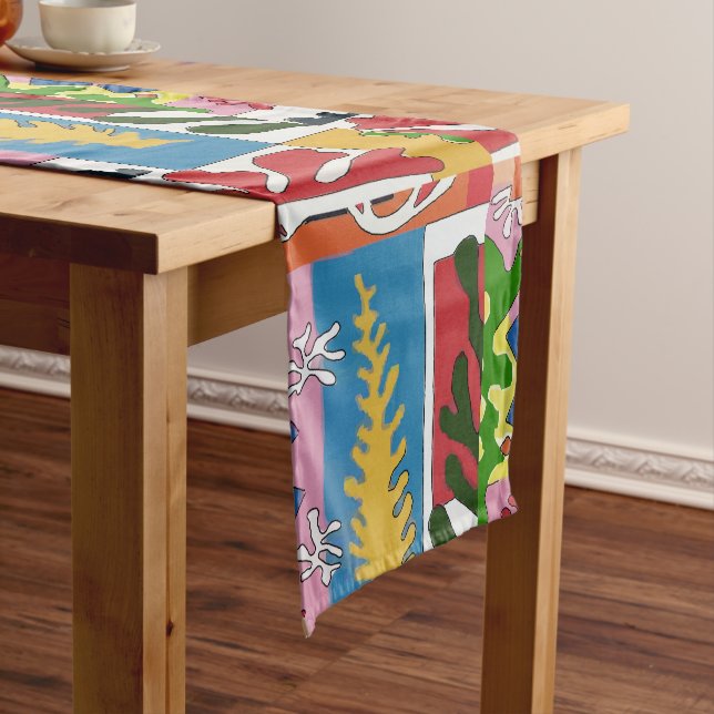 Abstract Shapes, Matisse Style, add text, Short Ta Table Runner (In Situ)