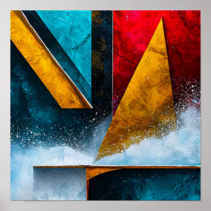 Abstract Shapes 🎨✨ Modern Geometric Energy Poster