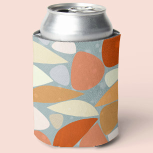 Abstract  Shapes Orange Can Cooler