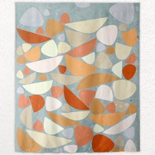 Abstract Shapes Orange Tapestry