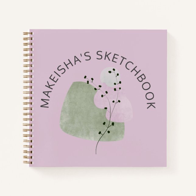 Abstract Shapes Personalised Sketchbook Notebook (Front)